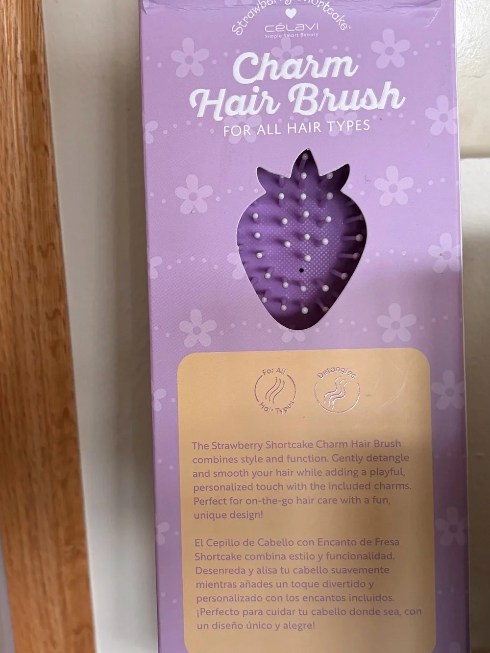 Charm Hair Brush for Kids with Strawberry Charms